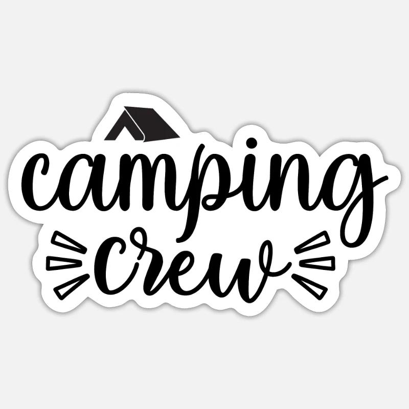 Camping Mannschaft Wandershirt Sticker Größe S (10 x 10 cm)
