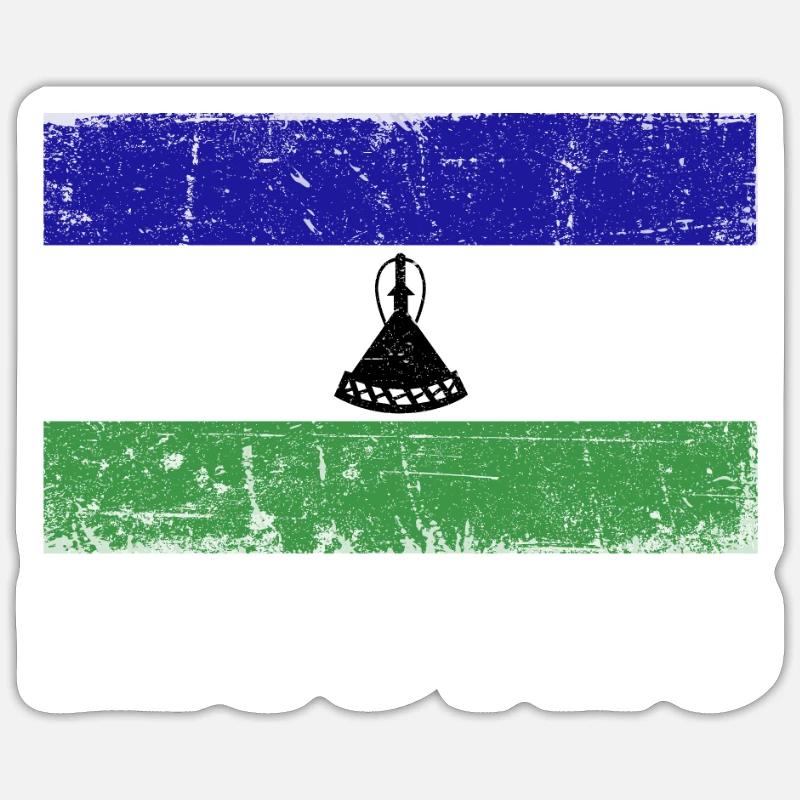 Drapeau du Lesotho Grunge Drapeau du Lesotho Sticker taille S (10 x 10 cm)
