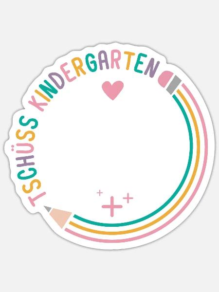 Schulanfang 1. Klasse Grundschule Tschüss Kita - Sticker Größe S (10 x 10 cm) - Mattweiß