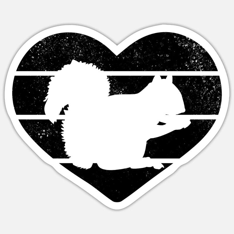 Squirrel lover squirrel sweet - Sticker size S (10 x 10 cm) - white matte
