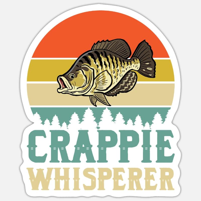 Crappie Flüsterer - Sticker Größe S (10 x 10 cm) - Mattweiß