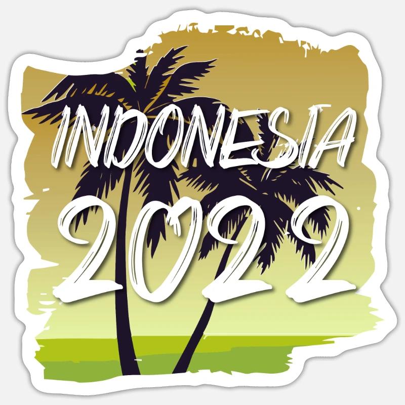 Indonésie 2022 - Sticker taille S (10 x 10 cm) - blanc mat
