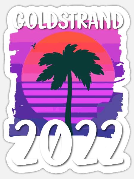 Goldstrand 2022 - Sticker Größe S (10 x 10 cm) - Mattweiß