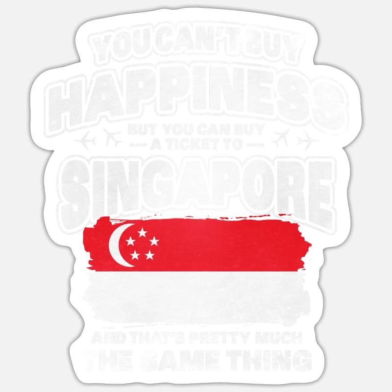Singapour - Sticker taille S (10 x 10 cm) - blanc mat
