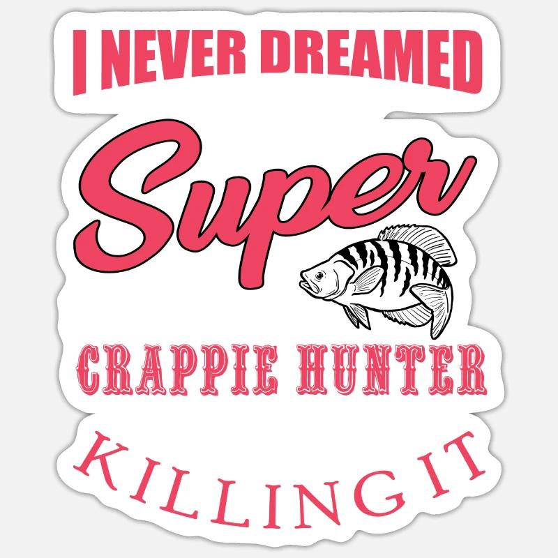 Chasseur de crappies - Sticker taille S (10 x 10 cm) - blanc mat