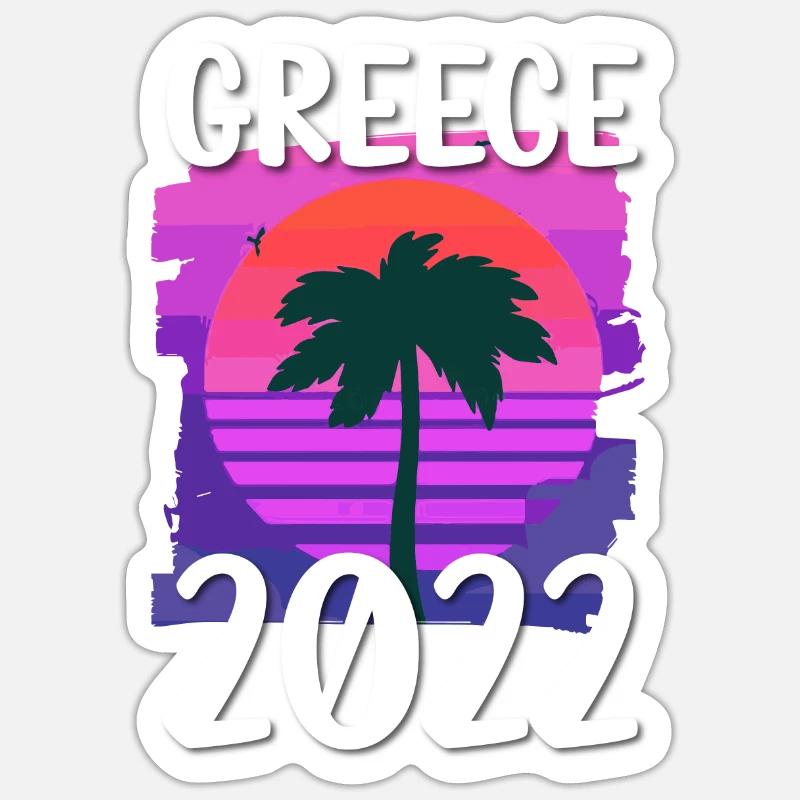 Grèce 2022 - Sticker taille S (10 x 10 cm) - blanc mat