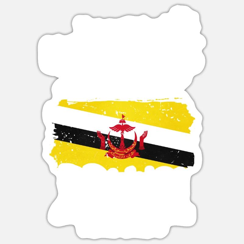 Brunei - Sticker taille S (10 x 10 cm) - blanc mat