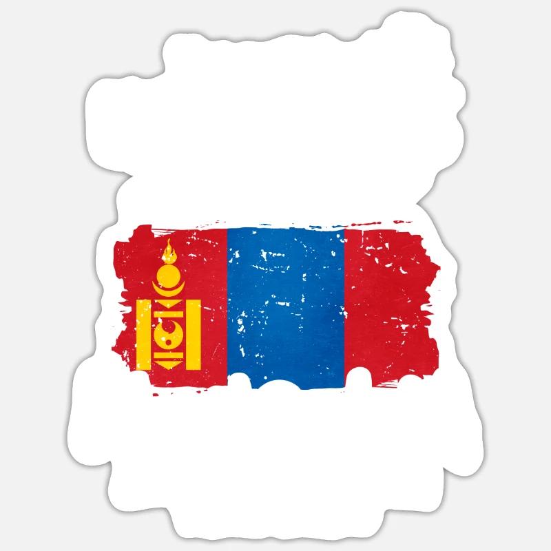 Mongolei - Sticker Größe S (10 x 10 cm) - Mattweiß