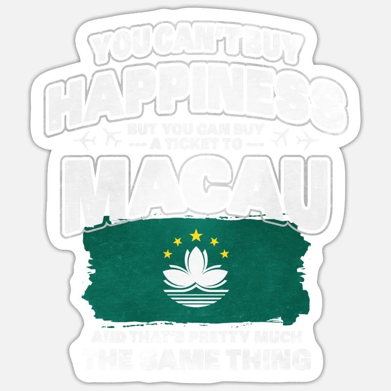 Macao - Sticker taille S (10 x 10 cm) - blanc mat