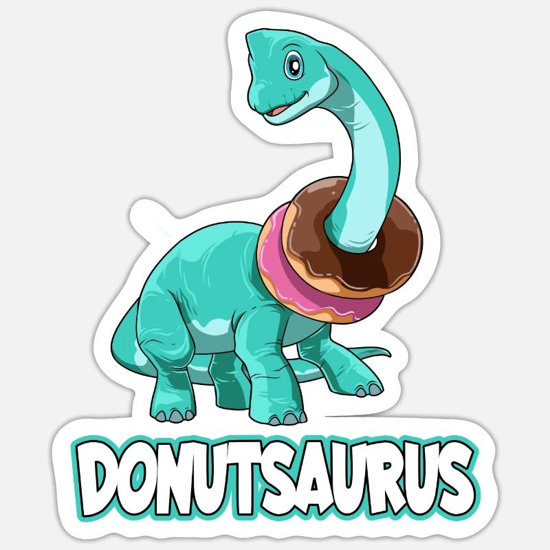 Donutsaurus Dinosaurier Brachiosaurus Sticker Größe S (10 x 10 cm)