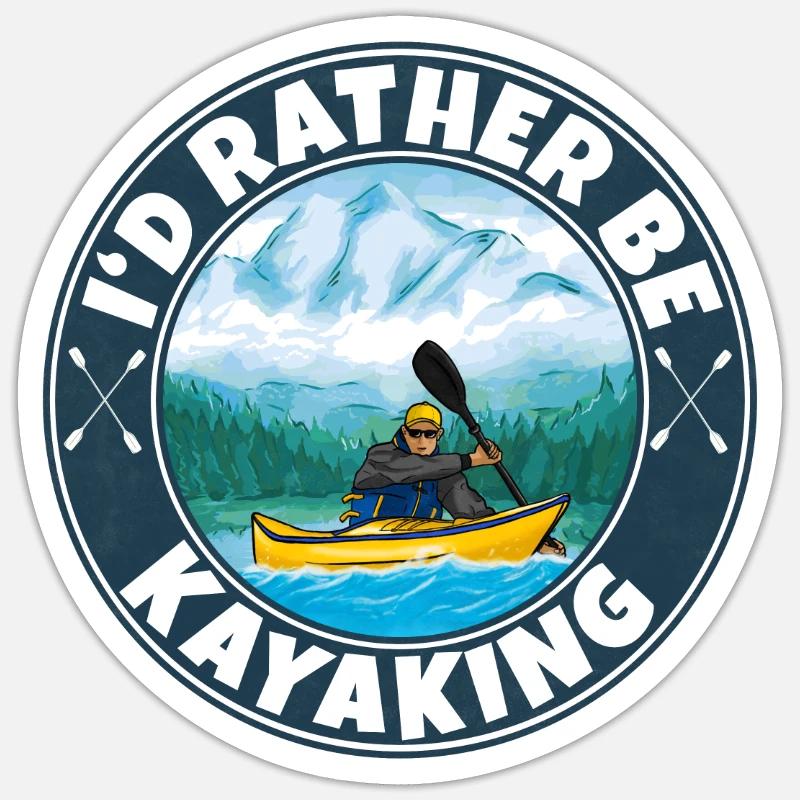 Kayaking - Sticker size S (10 x 10 cm) - white matte