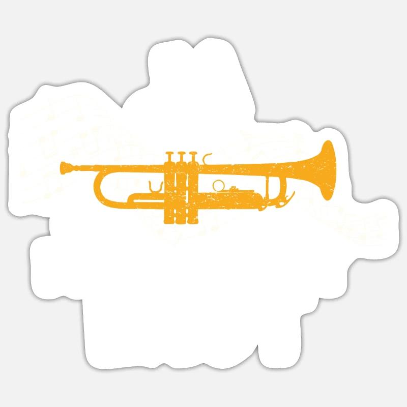 Ja Das Muss So Laut Trompete Trompeter - Sticker Größe S (10 x 10 cm) - Mattweiß