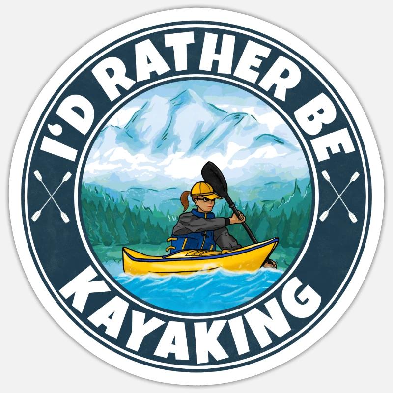Kayak - Sticker taille S (10 x 10 cm) - blanc mat