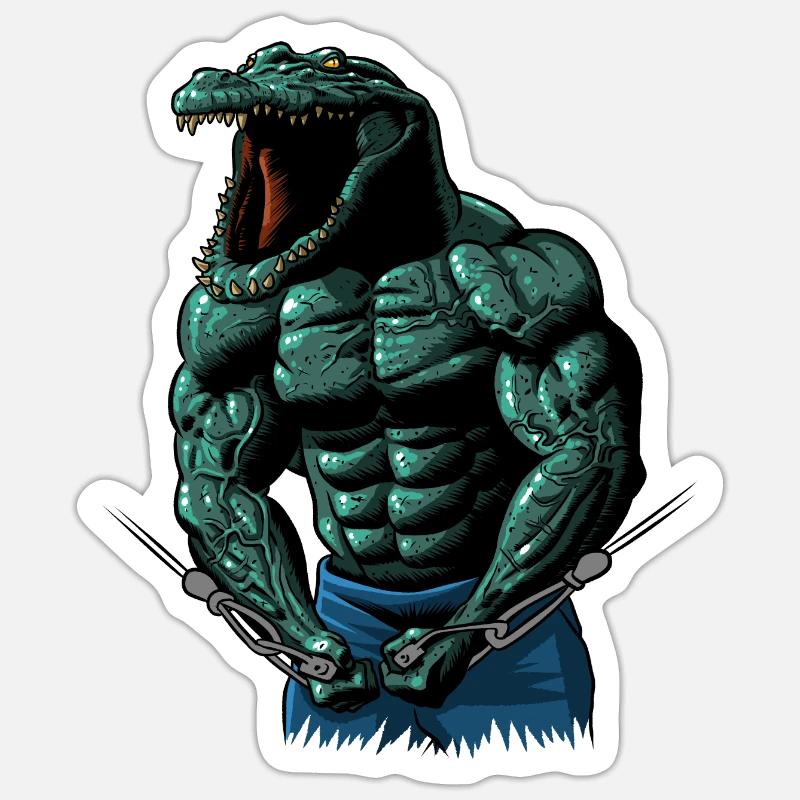 Krokodiltraining - Sticker Größe S (10 x 10 cm) - Mattweiß