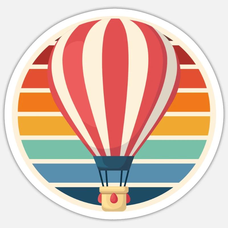 Montgolfière Vol rétro Montgolfière - Sticker taille S (10 x 10 cm) - blanc mat