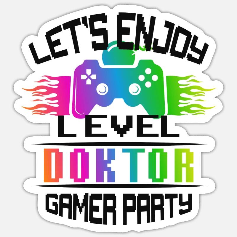 Level DOKTOR keep calm and game on Sticker Größe S (10 x 10 cm)