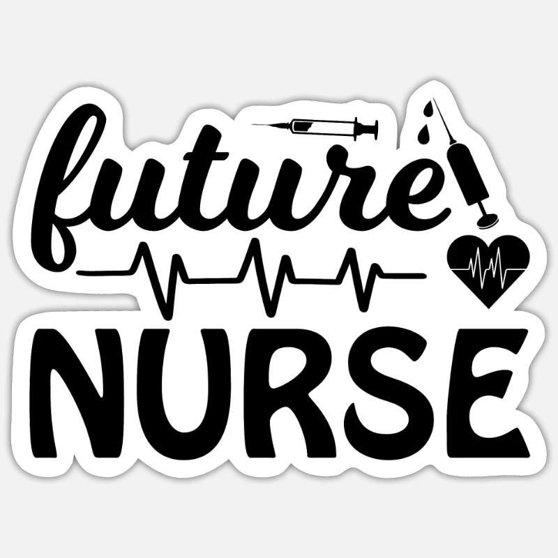 Future infirmière - Sticker taille S (10 x 10 cm) - blanc mat