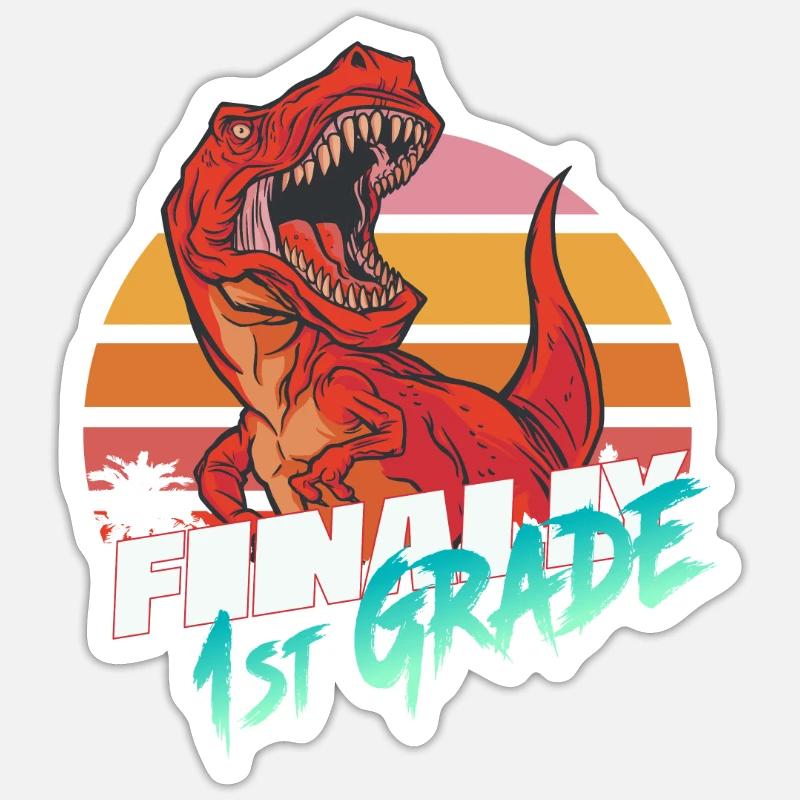 Finally 1st Grade, First Grader - Sticker size S (10 x 10 cm) - white matte