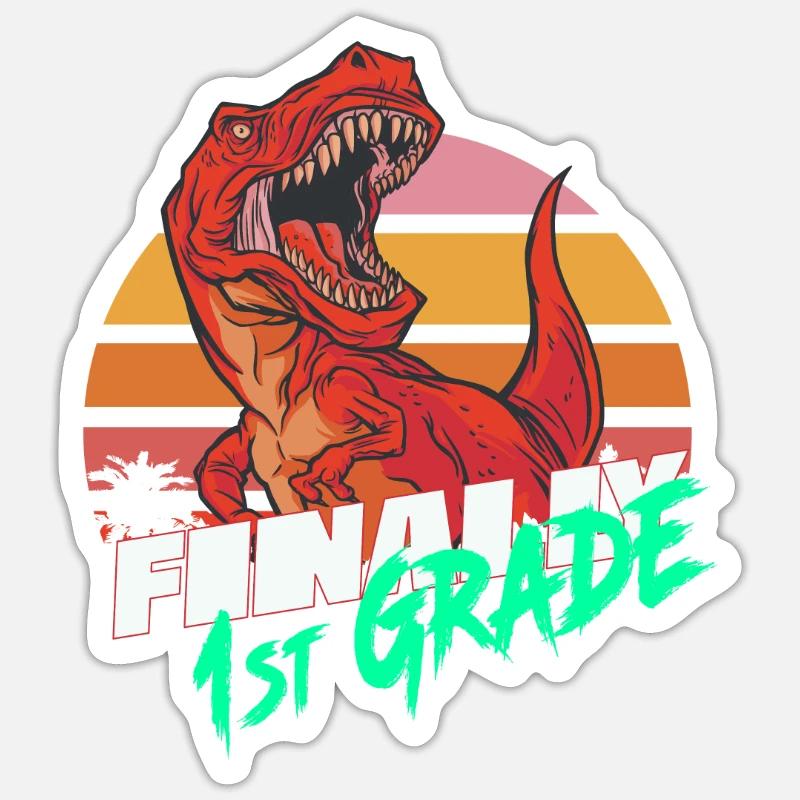 Endlich 1. Klasse, Erstklässler - Sticker Größe S (10 x 10 cm) - Mattweiß