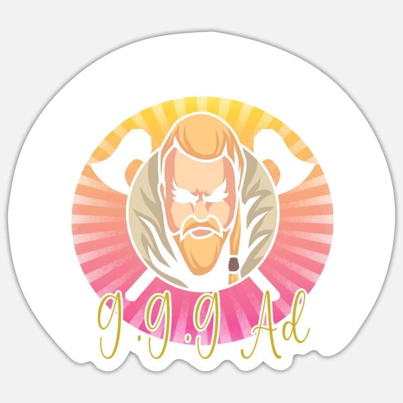 Wikinger - Sticker Größe S (10 x 10 cm) - Mattweiß