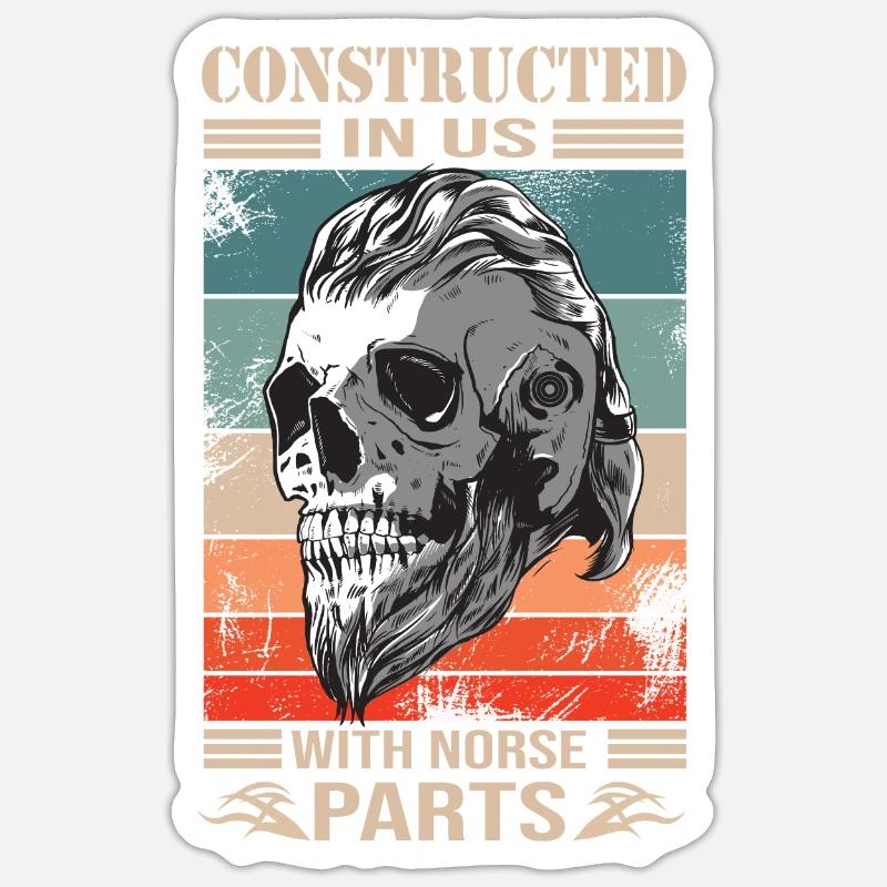 Wikinger - Sticker Größe S (10 x 10 cm) - Mattweiß