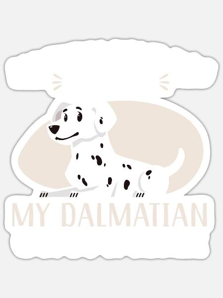 Mein Dalmatiner kann es besser Hundeliebhaber Welpe - Sticker Größe S (10 x 10 cm) - Mattweiß