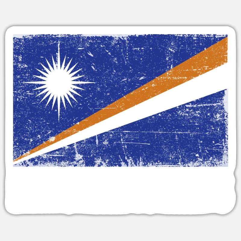 Drapeau des Îles Marshall Grunge Drapeau des Îles Marshall Sticker taille S (10 x 10 cm)