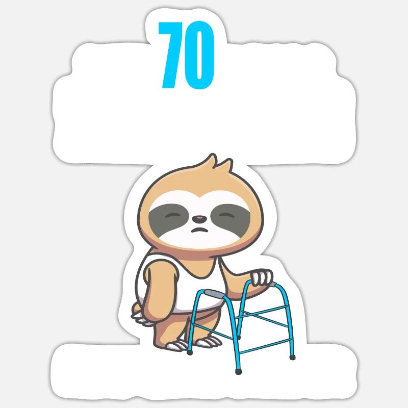 Mit 70 nichts anders nur langsamer 70 Geburtstag - Sticker Größe S (10 x 10 cm) - Mattweiß