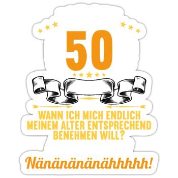 Ich bin 50 Jahre alt 50 Geburtstag - Sticker Größe S (10 x 10 cm) - Mattweiß - Vorne