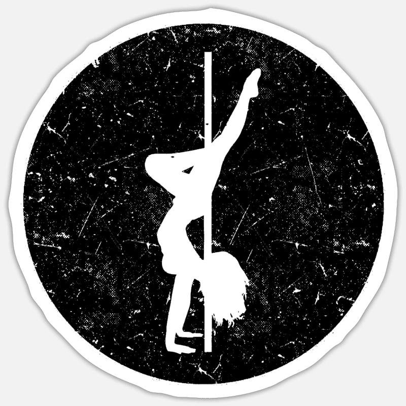 Pole Dance Silhouette Pole Dancer Pole - Sticker taille S (10 x 10 cm) - blanc mat