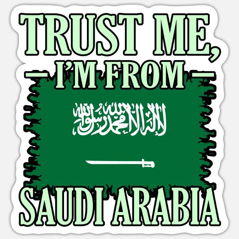 Arabie Saoudite - Sticker taille S (10 x 10 cm) - blanc mat