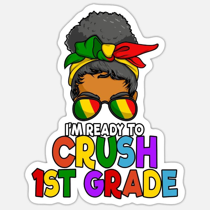 Juneteenth Unordentliches Br�tchen Ich bin bereit, Sticker Größe S (10 x 10 cm)