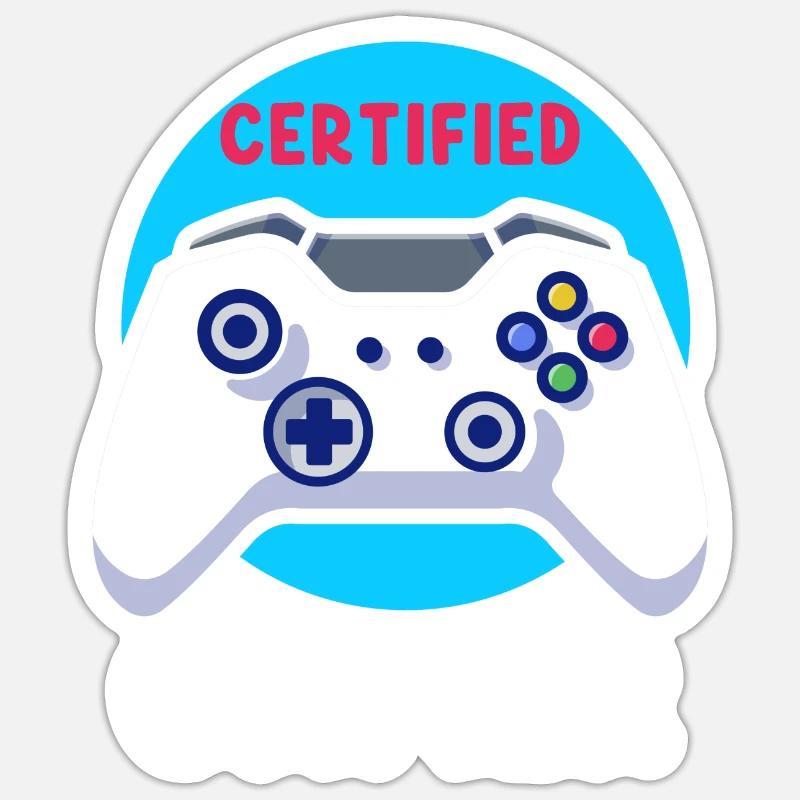 Certified Gamer Cool Epic Controller Designs Sticker size S (10 x 10 cm)