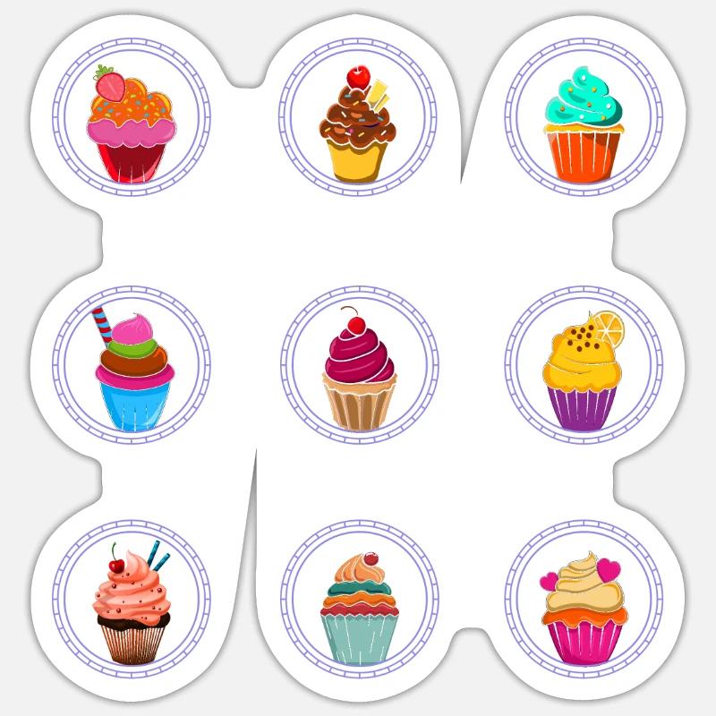 Cupcakes Für Bäcker Oder Backfans Sticker Größe S (10 x 10 cm)