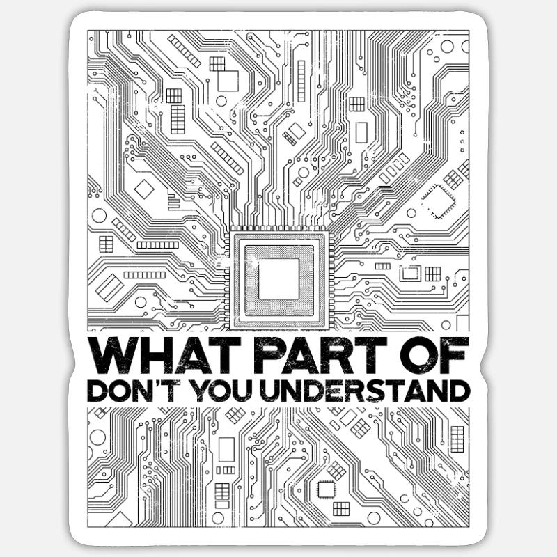 Welchen Teil von verstehen Sie nicht - Elektriker - Sticker Größe S (10 x 10 cm) - Mattweiß