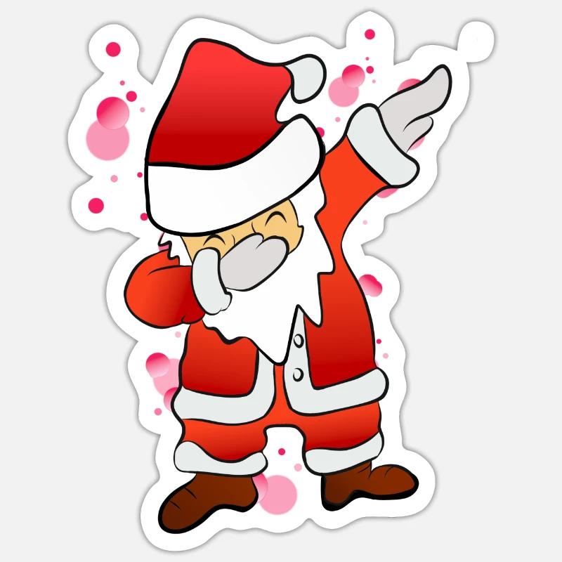 Dabbing Nikolaus - Sticker Größe S (10 x 10 cm) - Mattweiß