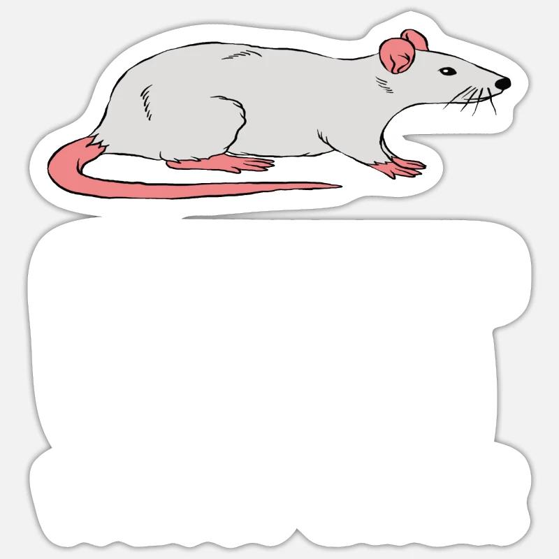 Chuchoteur de rat - Sticker taille S (10 x 10 cm) - blanc mat