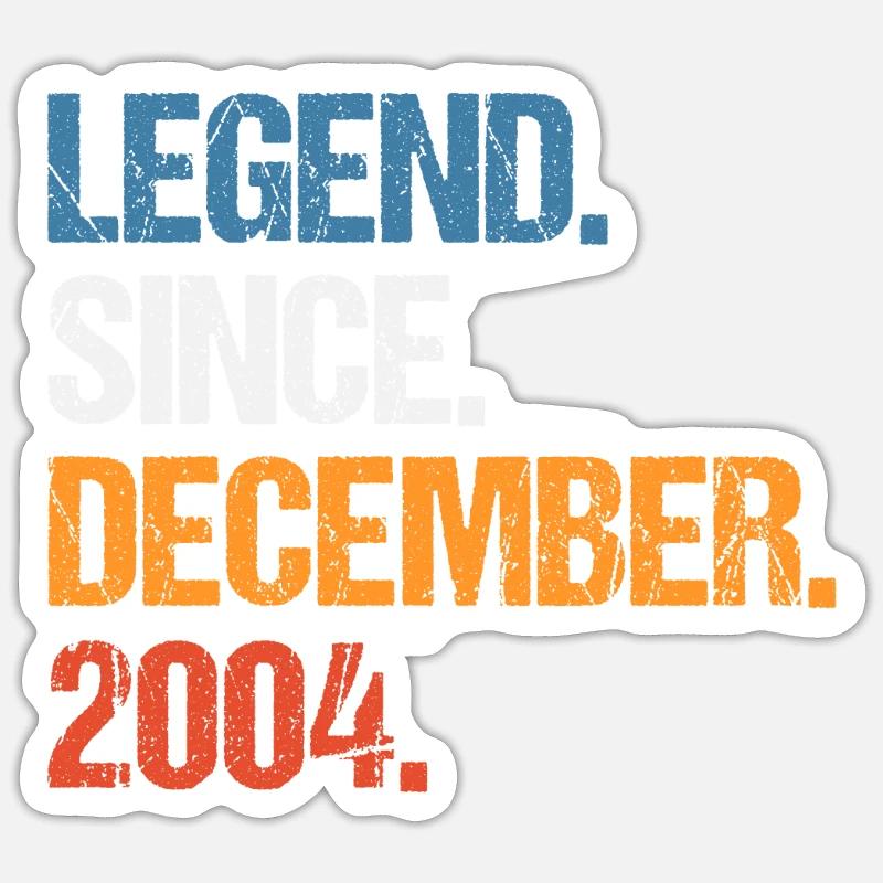 Legend Since Dezember 2004 Geburtstag - Sticker Größe S (10 x 10 cm) - Mattweiß