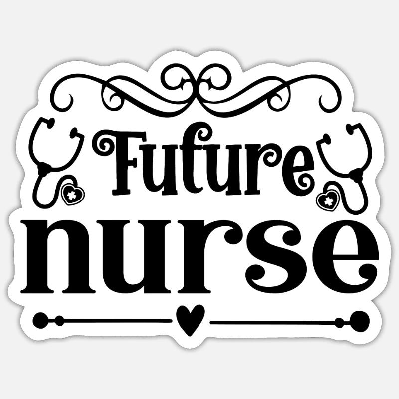 Future Nurse - Sticker size S (10 x 10 cm) - white matte