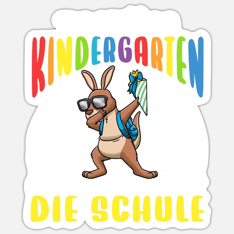 Schulkind Einschulung Känguru - Sticker Größe S (10 x 10 cm) - Mattweiß