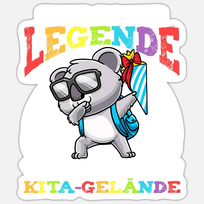 Schulkind Einschulung Koala - Sticker Größe S (10 x 10 cm) - Mattweiß