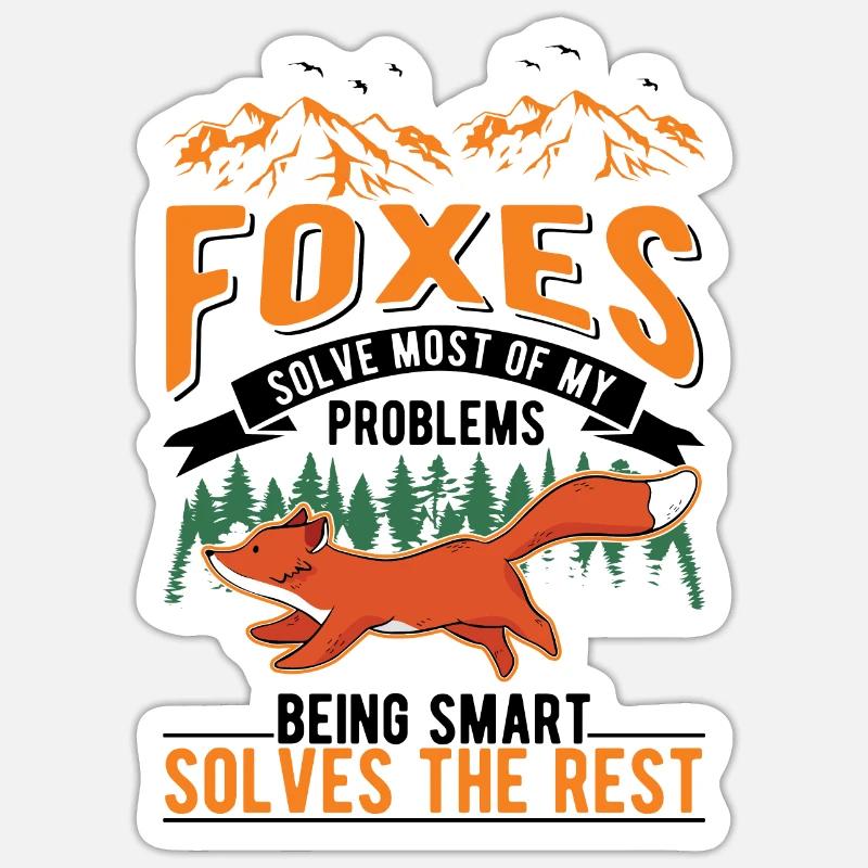 Fuchs Geschenk Rotfuchs - Sticker Größe S (10 x 10 cm) - Mattweiß