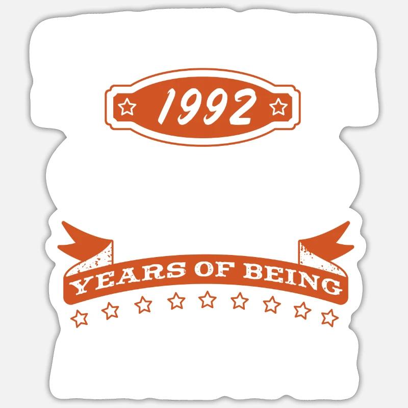 September 1992 - 30th birthday gift. Awesome. Sticker size S (10 x 10 cm)