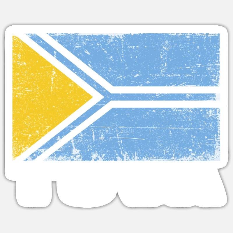 Drapeau Tuva Grunge Drapeau Tuva Sticker taille S (10 x 10 cm)