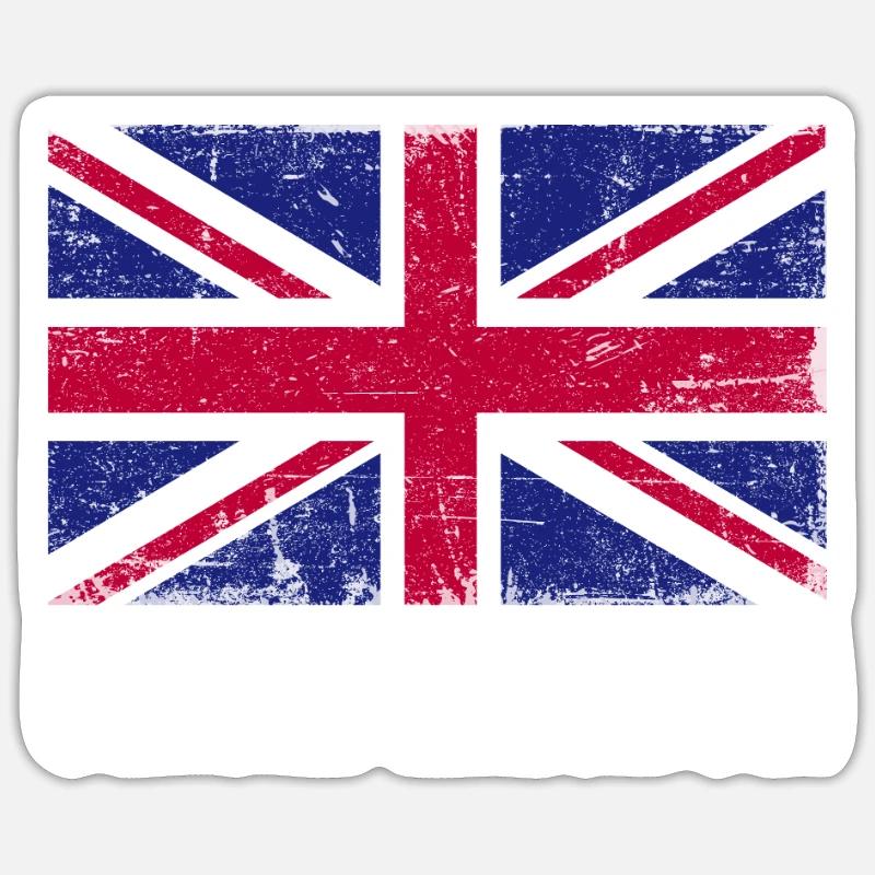 Drapeau du Royaume-Uni Grunge Royaume-Uni - Sticker taille S (10 x 10 cm) - blanc mat
