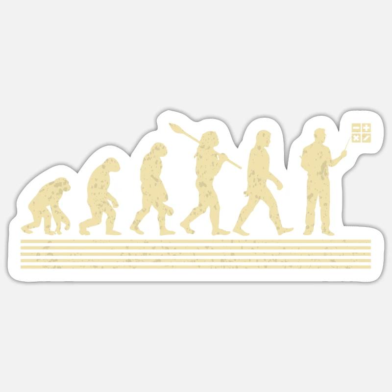 Evolution Des Mathelehrers Sticker Größe S (10 x 10 cm)