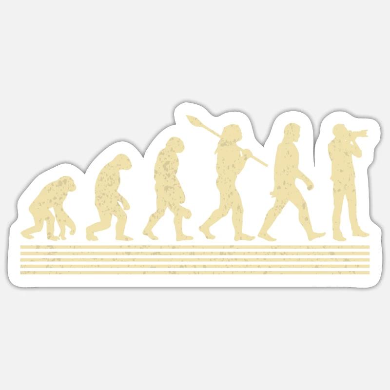 Fotograf Evolution - Sticker Größe S (10 x 10 cm) - Mattweiß