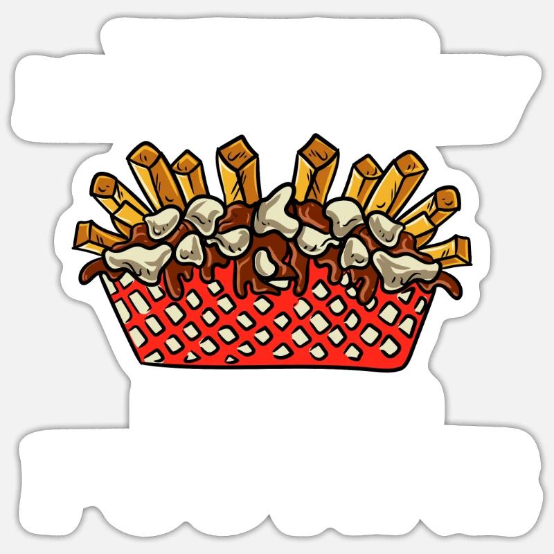 Kanadische Poutine Pommes Frites Mittagessen Sticker Größe S (10 x 10 cm)