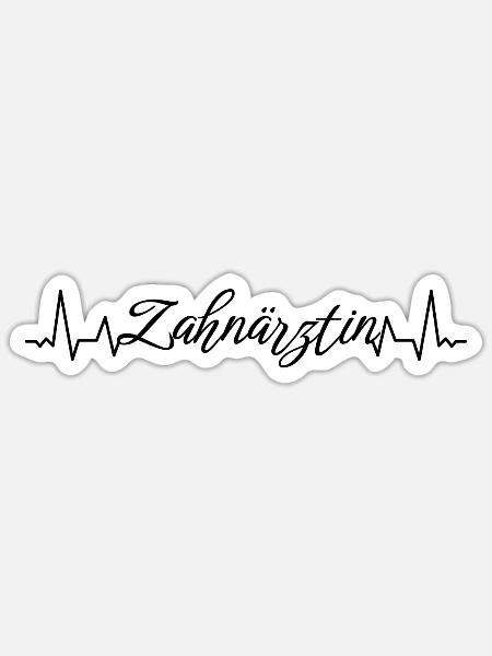 Dentist Herzschlag Zahnärztin - Sticker Größe S (10 x 10 cm) - Mattweiß