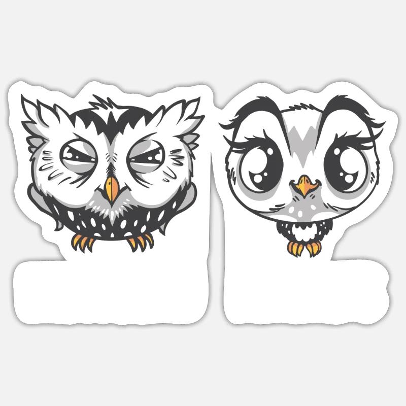 Eulen Morgen Abend Frühaufsteher Langschläfer Sticker Größe S (10 x 10 cm)